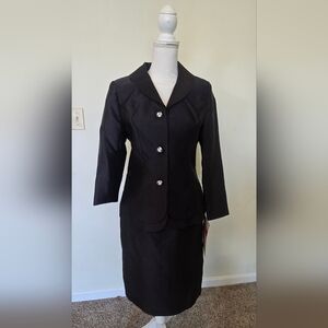 EY Signature Black Women's Skirt Suit Jacket Set Sz 8